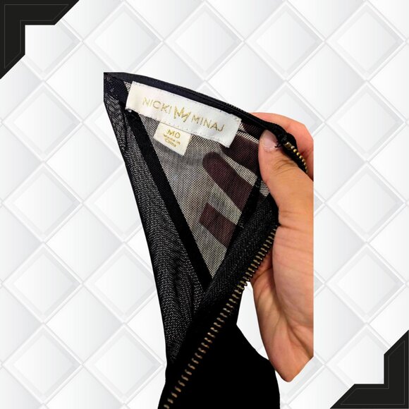 Nicki Minaj Sheer Peplum Plunge Blouse (EUC!) - Picture 3 of 3